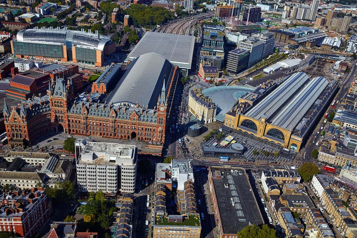 Aerial view of Manchester and Cheshire East areas where Bee Drive provides automatic driving lessons and intensive courses