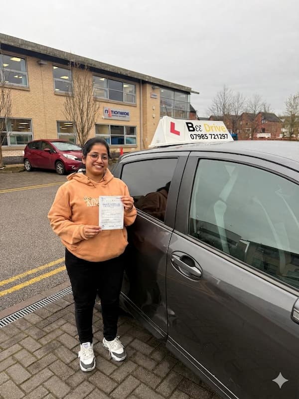 Achsah passed their driving test with Bee Drive in Manchester and Cheshire East