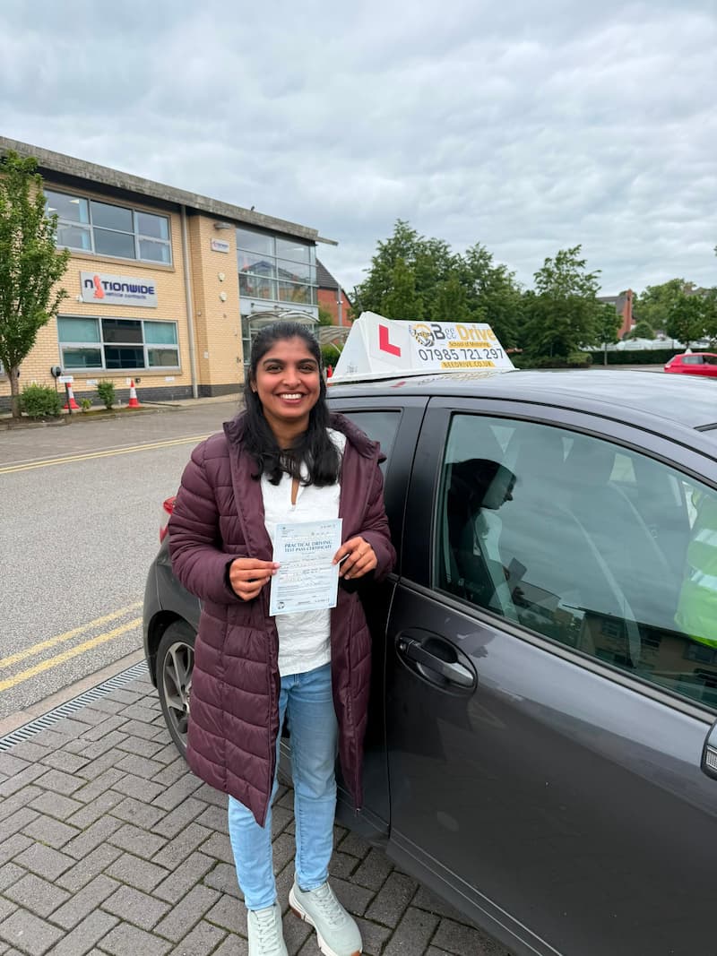 Chinnu passed their driving test with Bee Drive in Manchester and Cheshire East